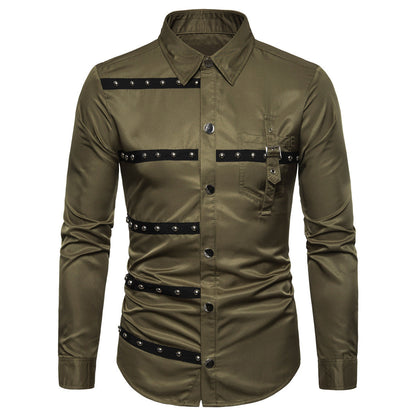 Men's Modern Shirt Rivet Detail Design