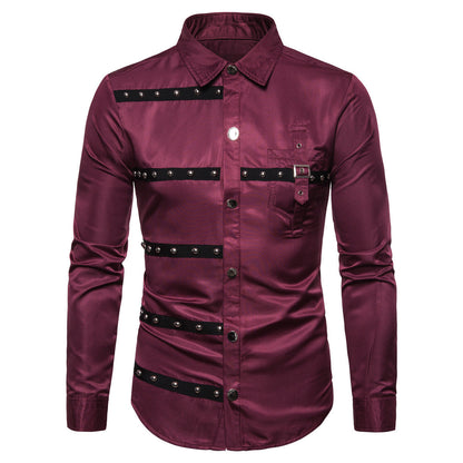 Men's Modern Shirt Rivet Detail Design
