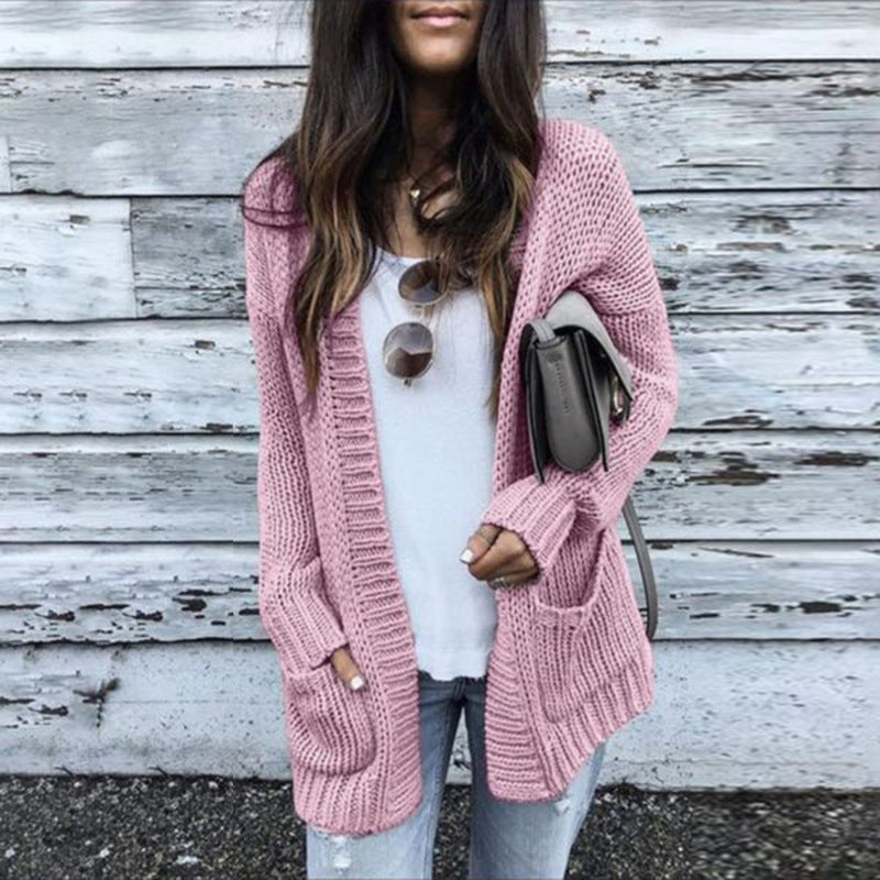 Women's Chunky Knit Cardigan Comfortable with Pockets