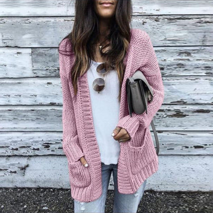 Women's Chunky Knit Cardigan Comfortable with Pockets