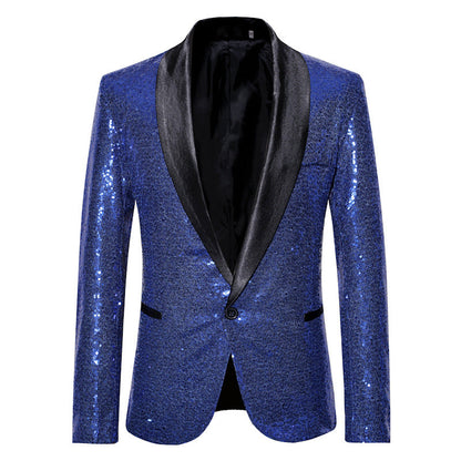 Elegant Sequin Blazer Men's Evening Wear