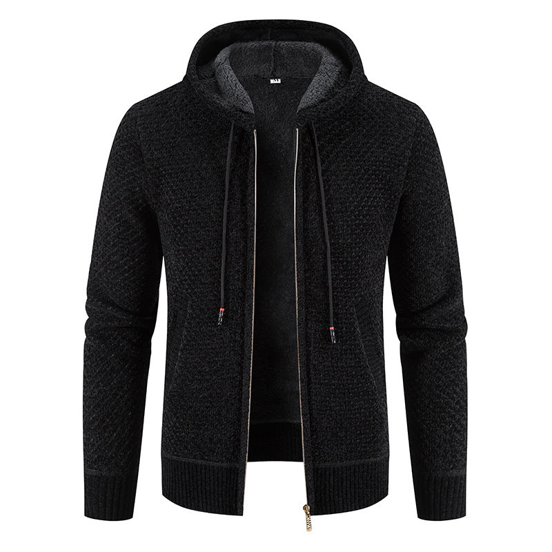 Fashionable Men's Cardigan with Hood