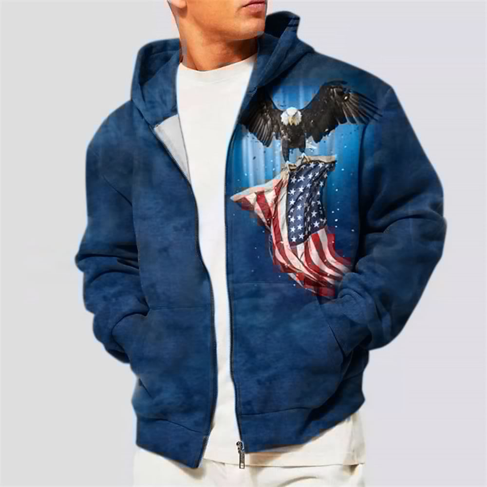 Men's Hoodie Eagle Motif Cool Design