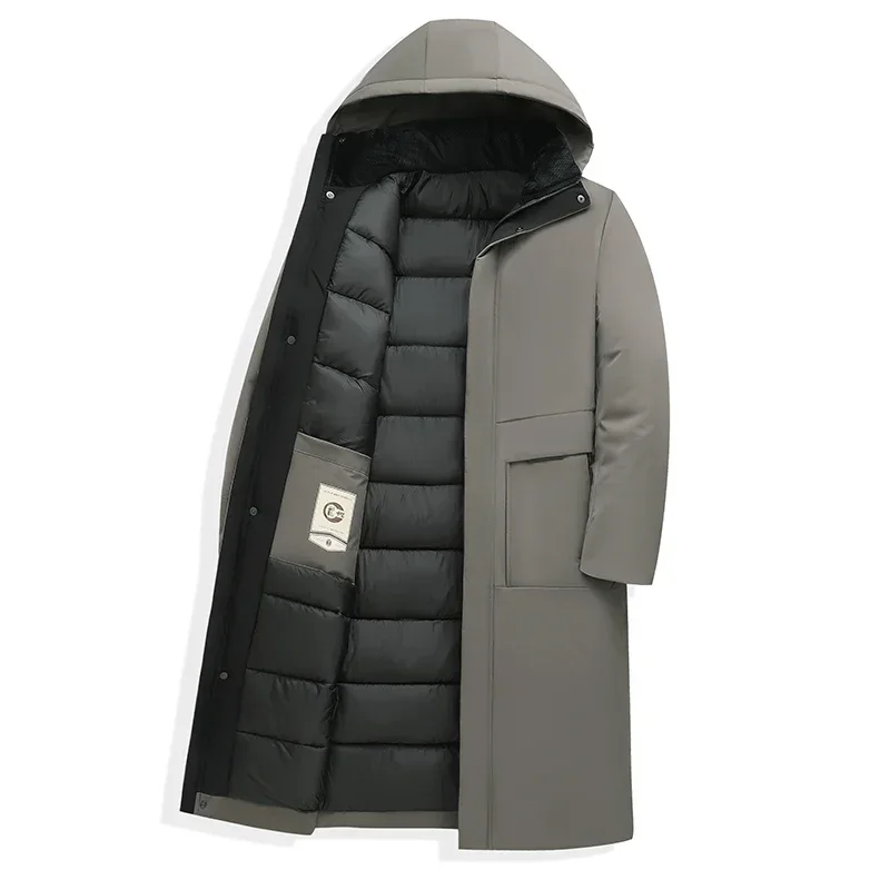 Herren Longline Parka Warm Isoliert Kapuze - IdealeKleiden