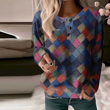 Soft Sweatshirt Checked Modern Warm