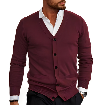 Stylish Men's Cardigan with Buttons Elegant Design