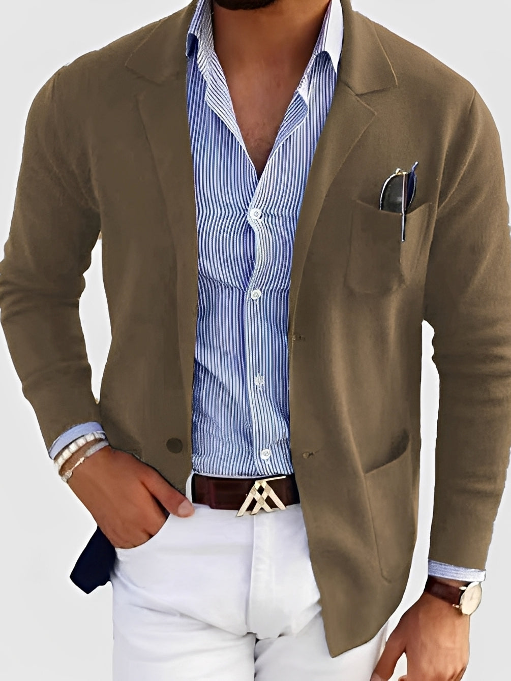 Custom-tailored Men's Blazer Elegant with Pockets