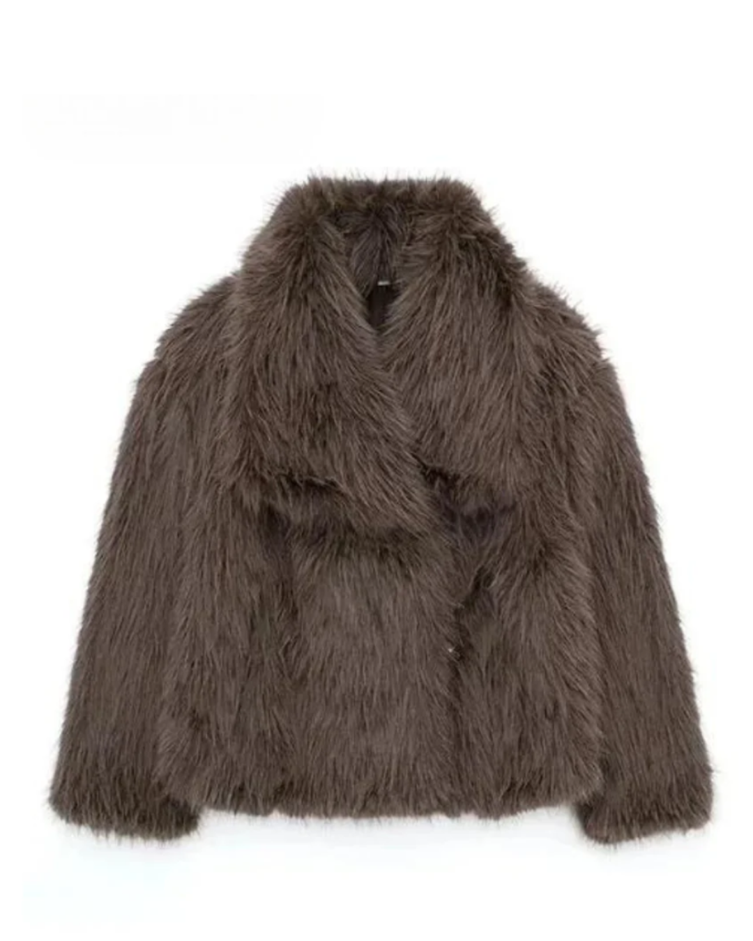Elegant women's winter coat with faux fur