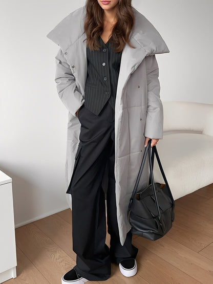 Warme Damenjacke Lang Winter Daunenfutter