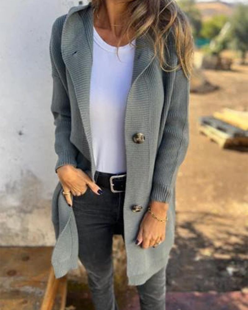 Women's Hooded Cardigan with Pockets
