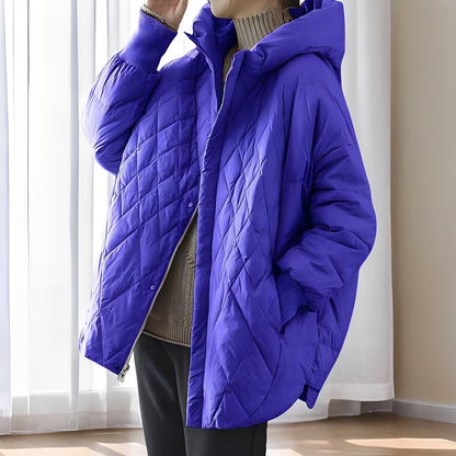Women's warm winter coat with down filling and zipper