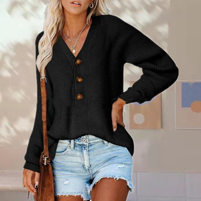 Women's Knitted Pullover Autumn Comfortable V-Neck