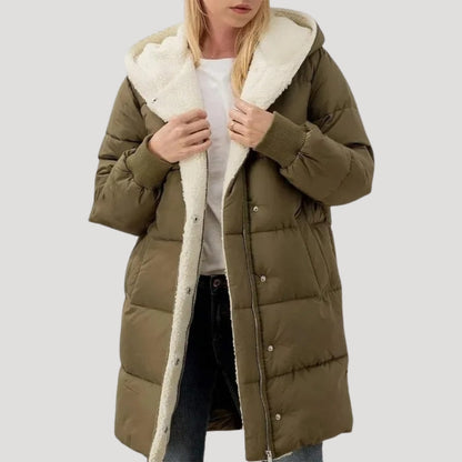 Women's Quilted Winter Coat Hood Warm