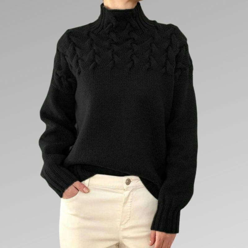 Soft knit sweater Wool blend High collar