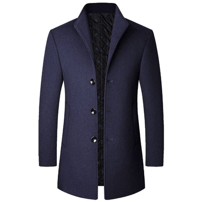 Stylish Men's Long Elegant Wool Coat