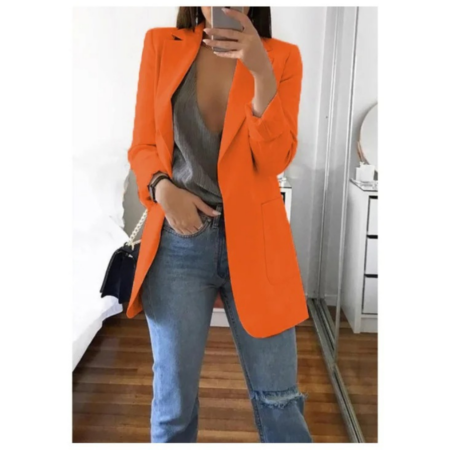 Women's Khaki Blazer Autumn Fashion