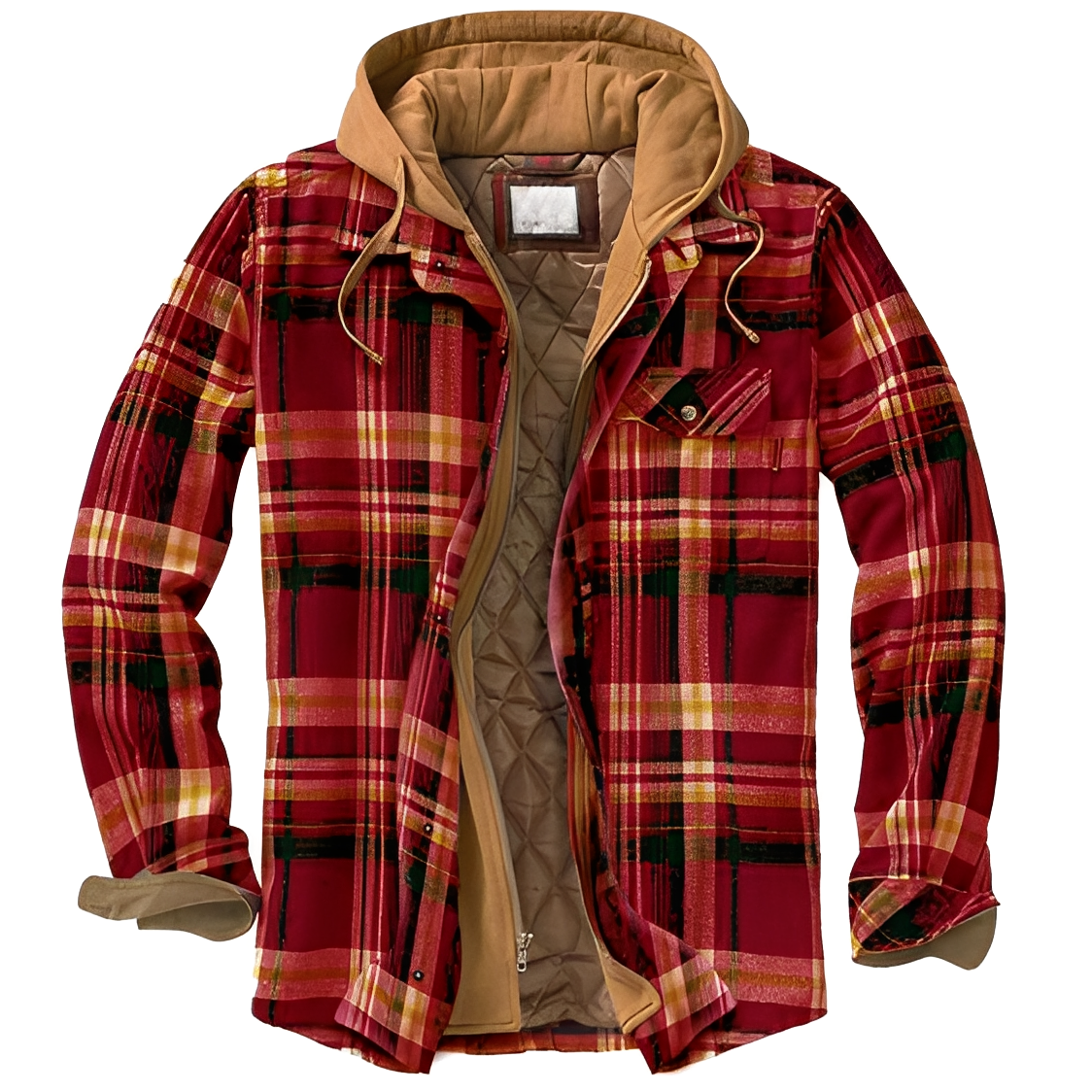 Men's Plaid Flannel Jacket Casual Style