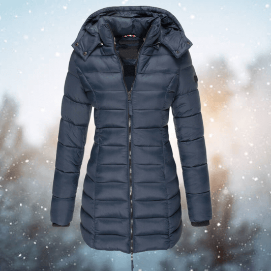 Damen Langjacke Warme Winterpufferjacke - IdealeKleiden