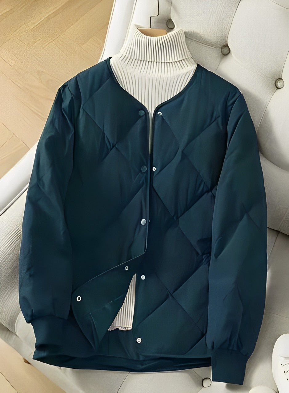 Winter jacket quilted lined casual button