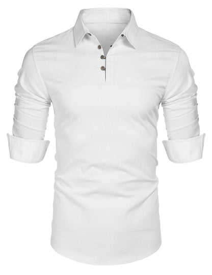 Elegant Dress Long Sleeve Slim Fit Cotton Stand-up Collar