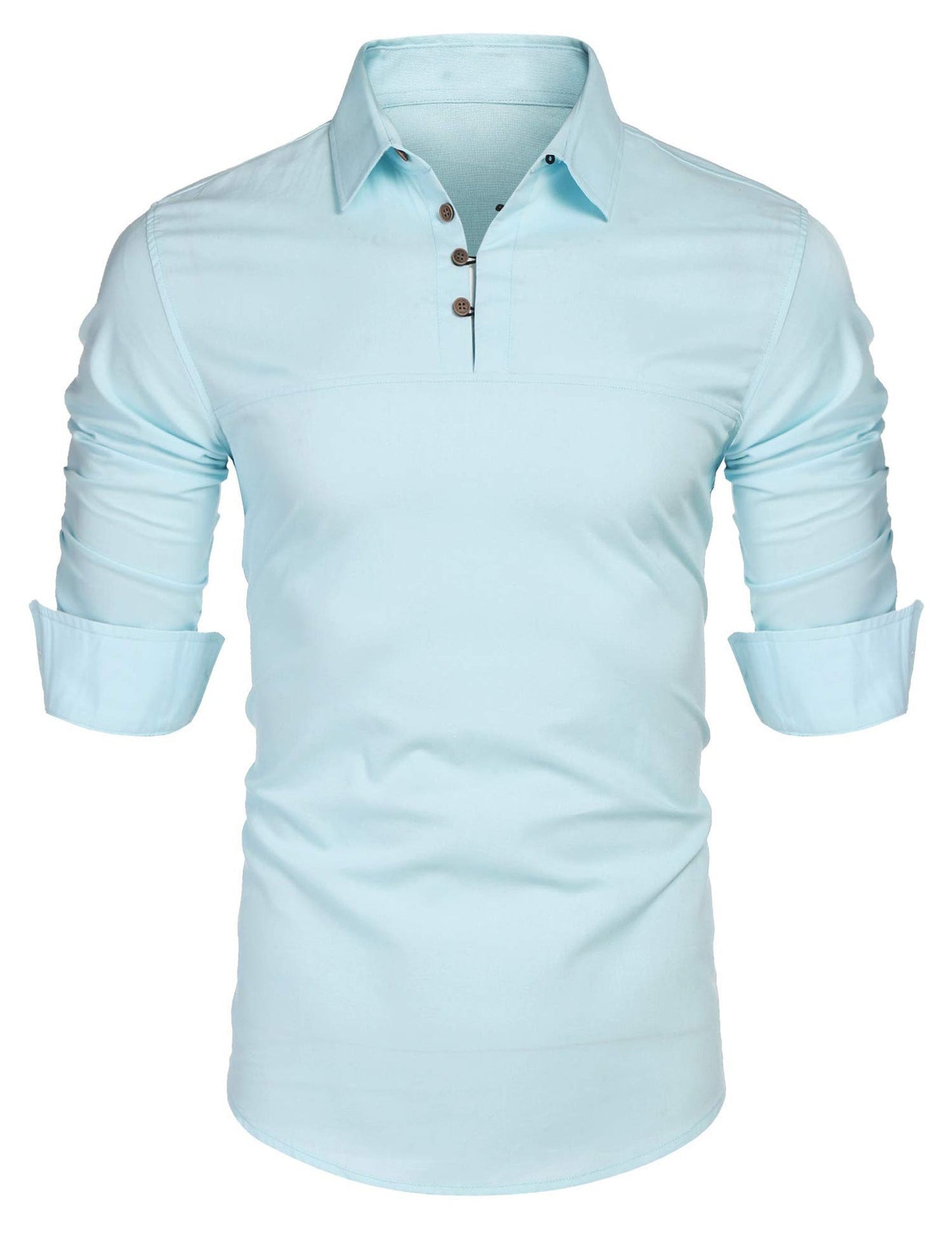 Elegant Dress Long Sleeve Slim Fit Cotton Stand-up Collar