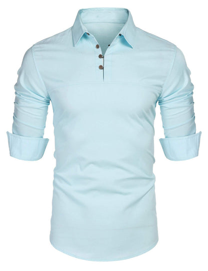 Elegant Dress Long Sleeve Slim Fit Cotton Stand-up Collar
