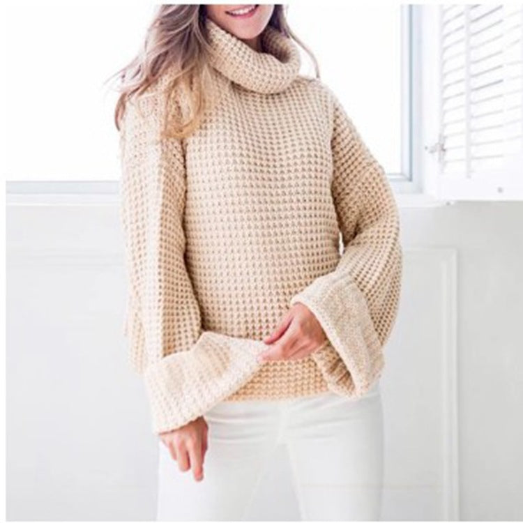 Women's Plus Size Chunky Knit High Neck Jumper