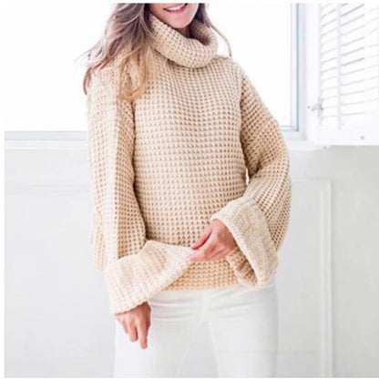 Women's Plus Size Chunky Knit High Neck Jumper