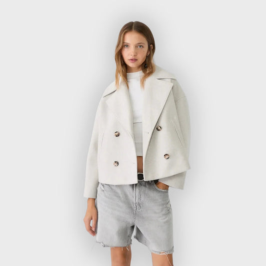 Modische Doppelreihenjacke Damen - IdealeKleiden