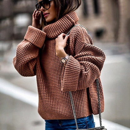 Women's Plus Size Chunky Knit High Neck Jumper
