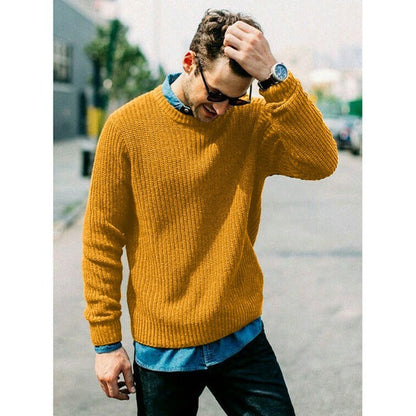 Men's Round Neck Sweater Soft Comfortable