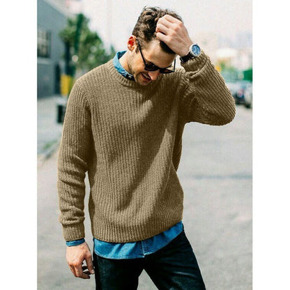 Men's Round Neck Sweater Soft Comfortable