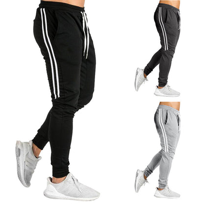 Herren Jogginghose Sportlich Atmungsaktiv Seitenstreifen - IdealeKleiden