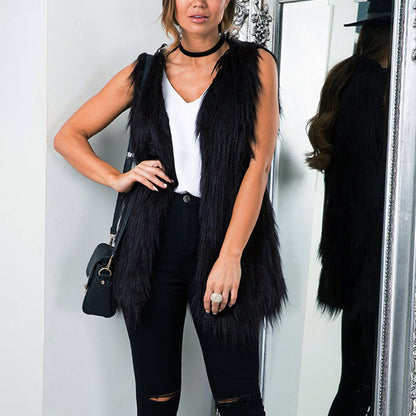 Women's Faux Fur Vest Elegant Cut