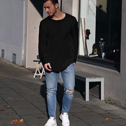 Men's Knitted Jumper Long Chunky Pattern Relaxed Fit