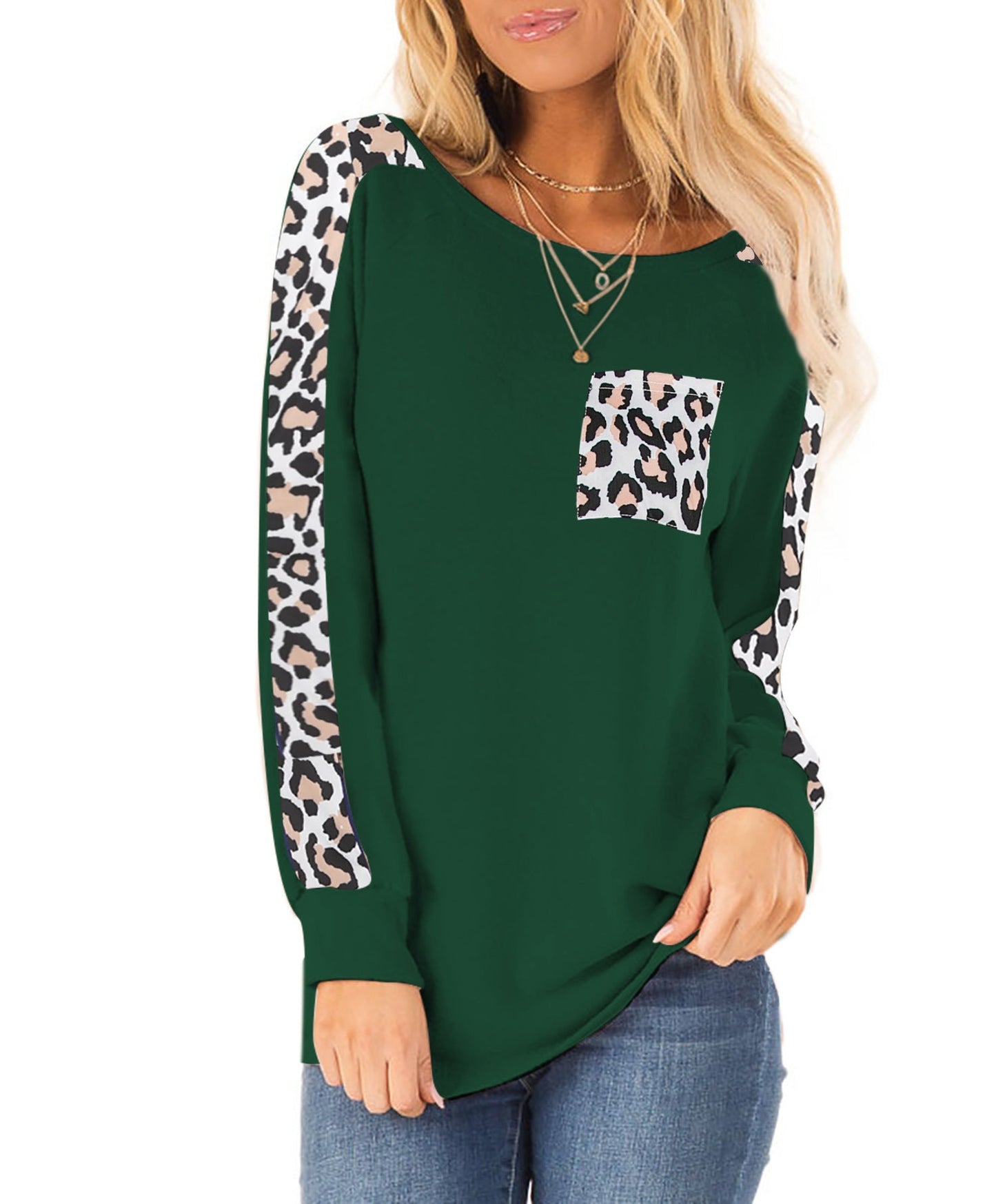 Damen Sweatshirt Leopardenmuster Trendy Style