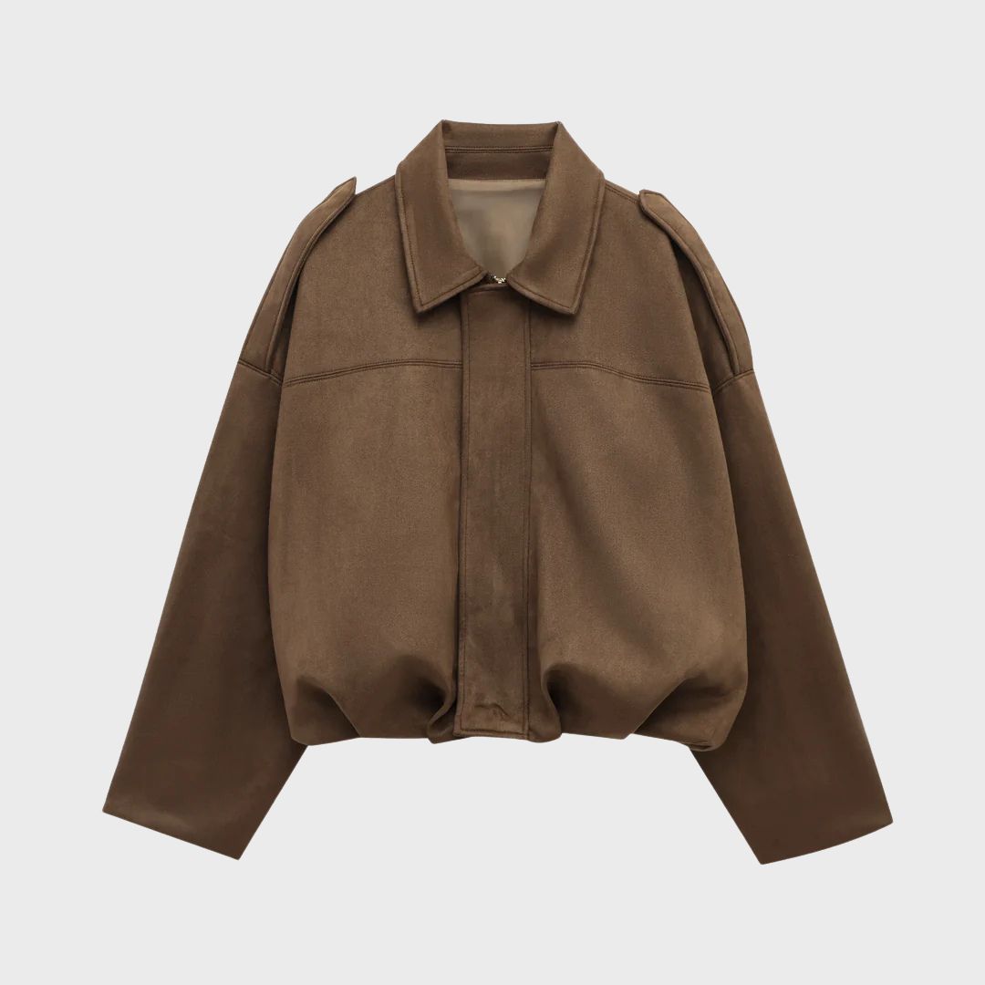 Oversized Suede Leather Jacket Warm & Stylish