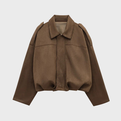 Oversized Suede Leather Jacket Warm & Stylish