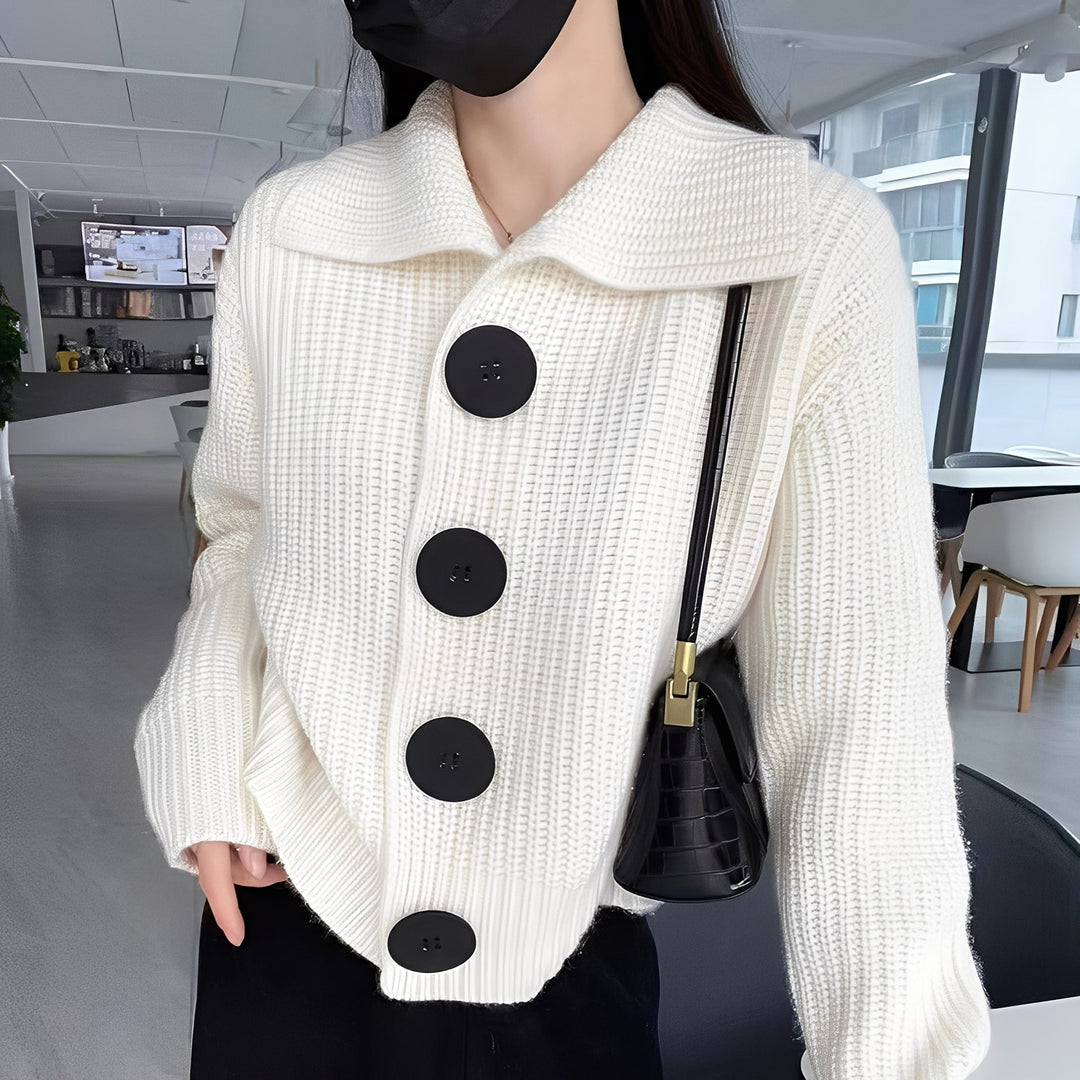Modischer Damen Cardigan Große Knöpfe - IdealeKleiden