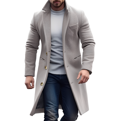 Stylish men's wool trench coat