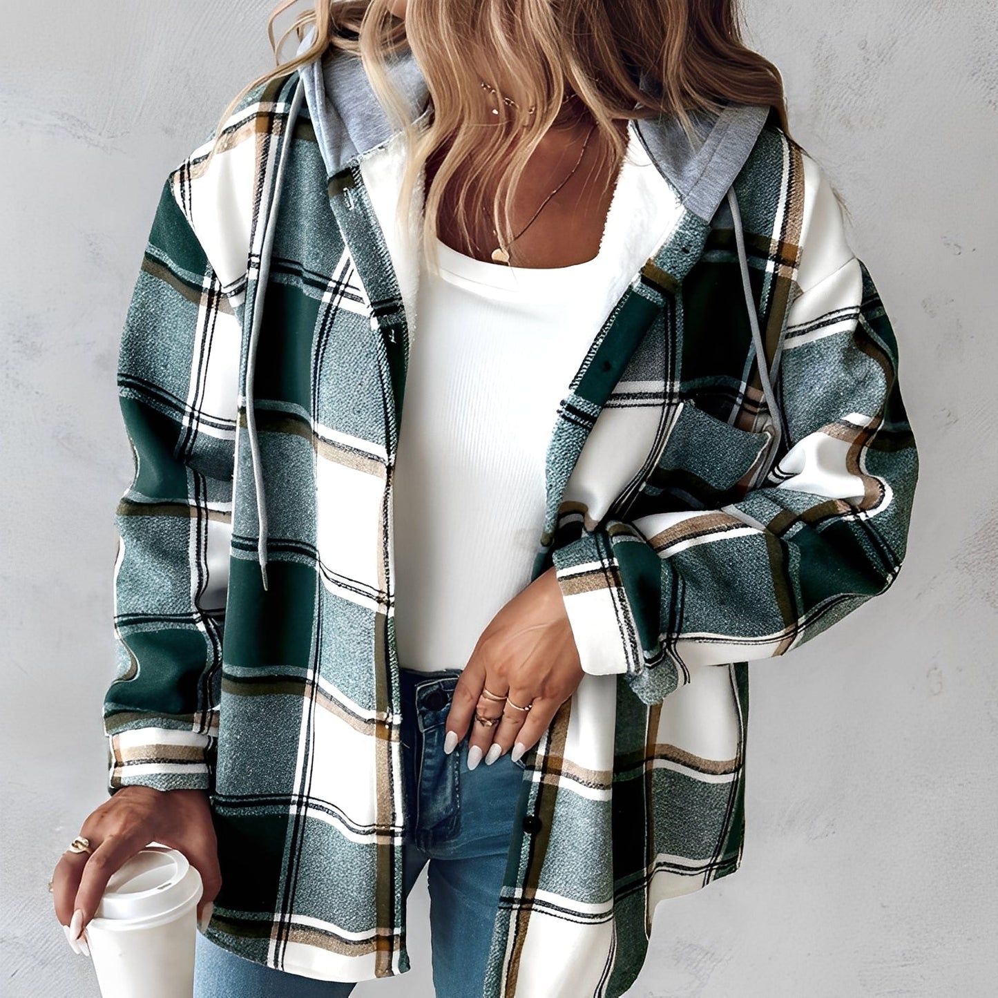 Damen Hoodie Jacke Weich Bequem - IdealeKleiden
