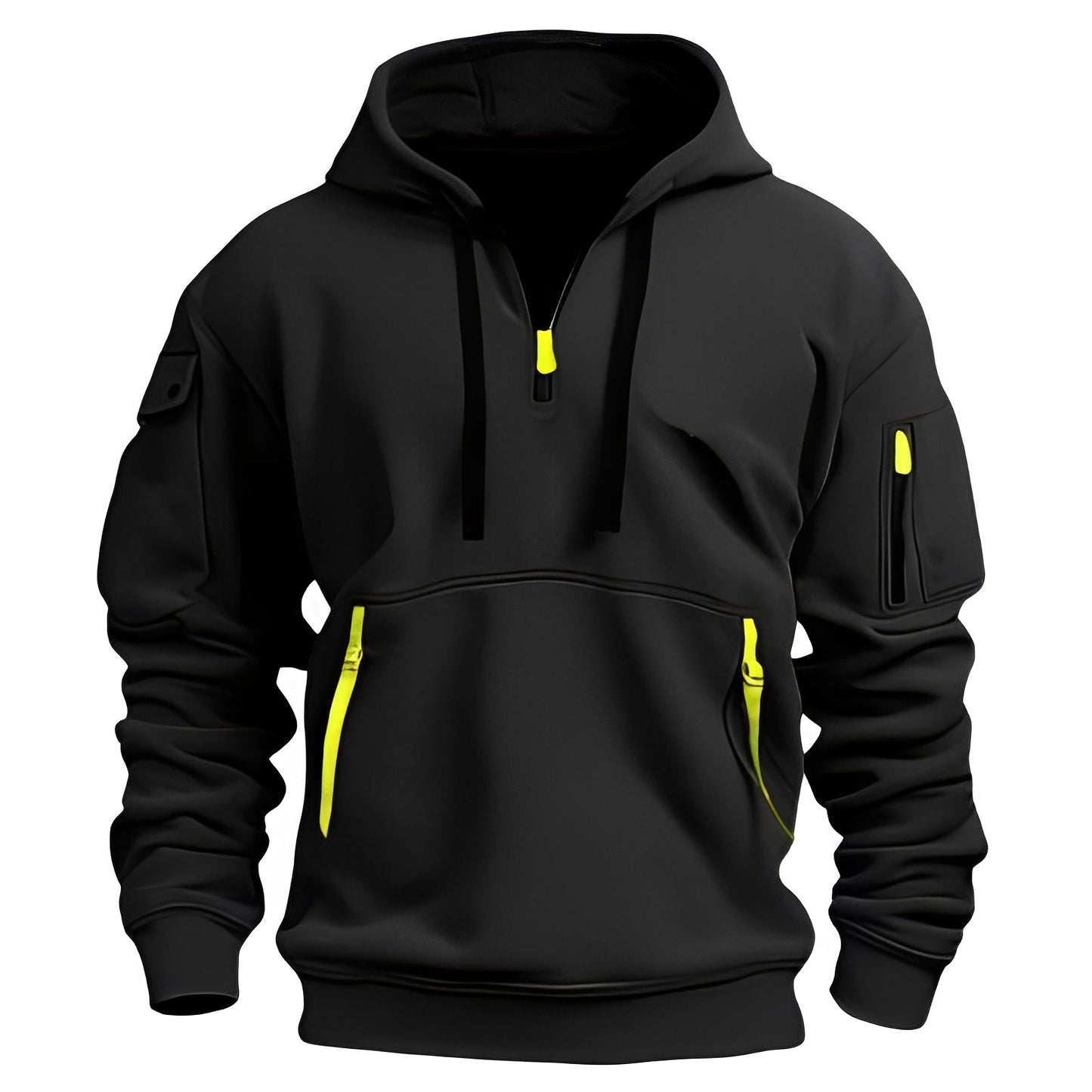 Comfortable men's half-zip hoodie