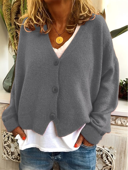 Women's Fashionable Casual Button-Up Cardigan