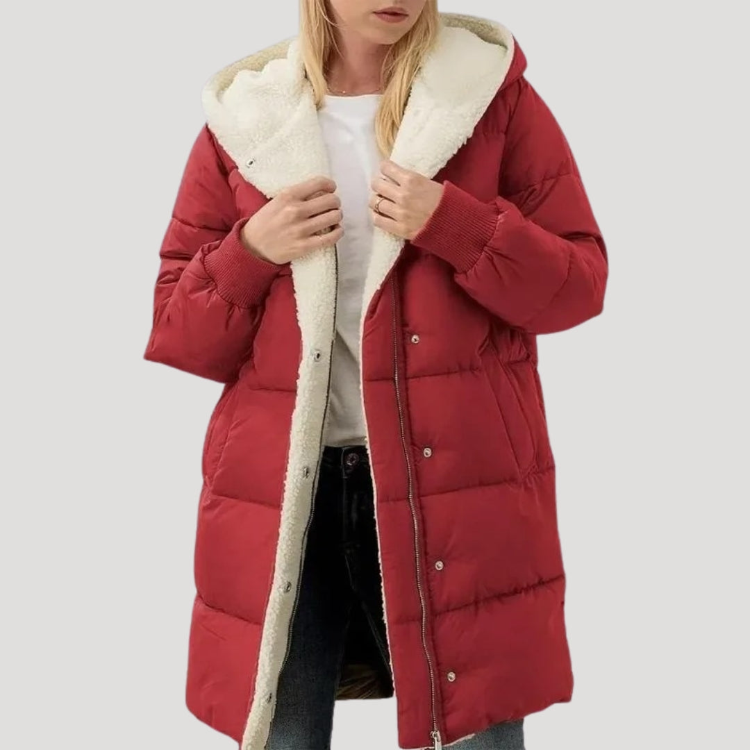 Women's Quilted Winter Coat Hood Warm
