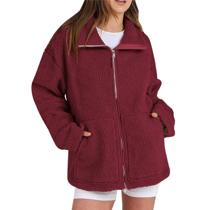 Casual Wool Coat Women Turtleneck Modern