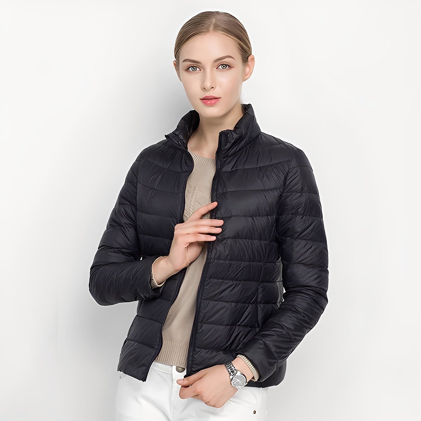 Elegant Women's Quilted Jacket Figure-Hugging Warm