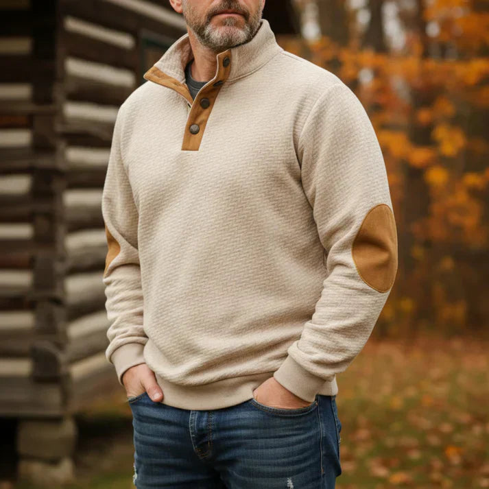 Rune - Casual sweatshirt with stand-up collar and studs