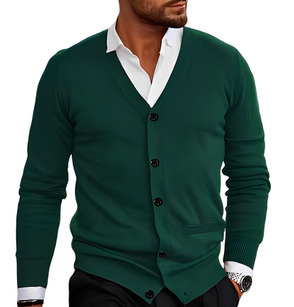 Comfortable Men's Cardigan Elegant Black