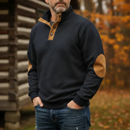 Rune - Casual sweatshirt with stand-up collar and studs