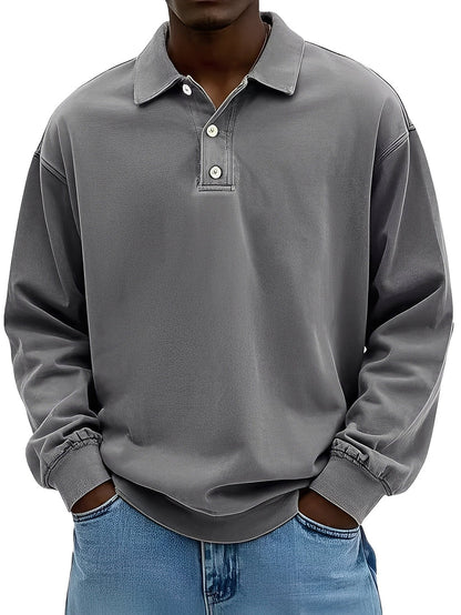 Herren Poloshirt Elegantes Langarm Design